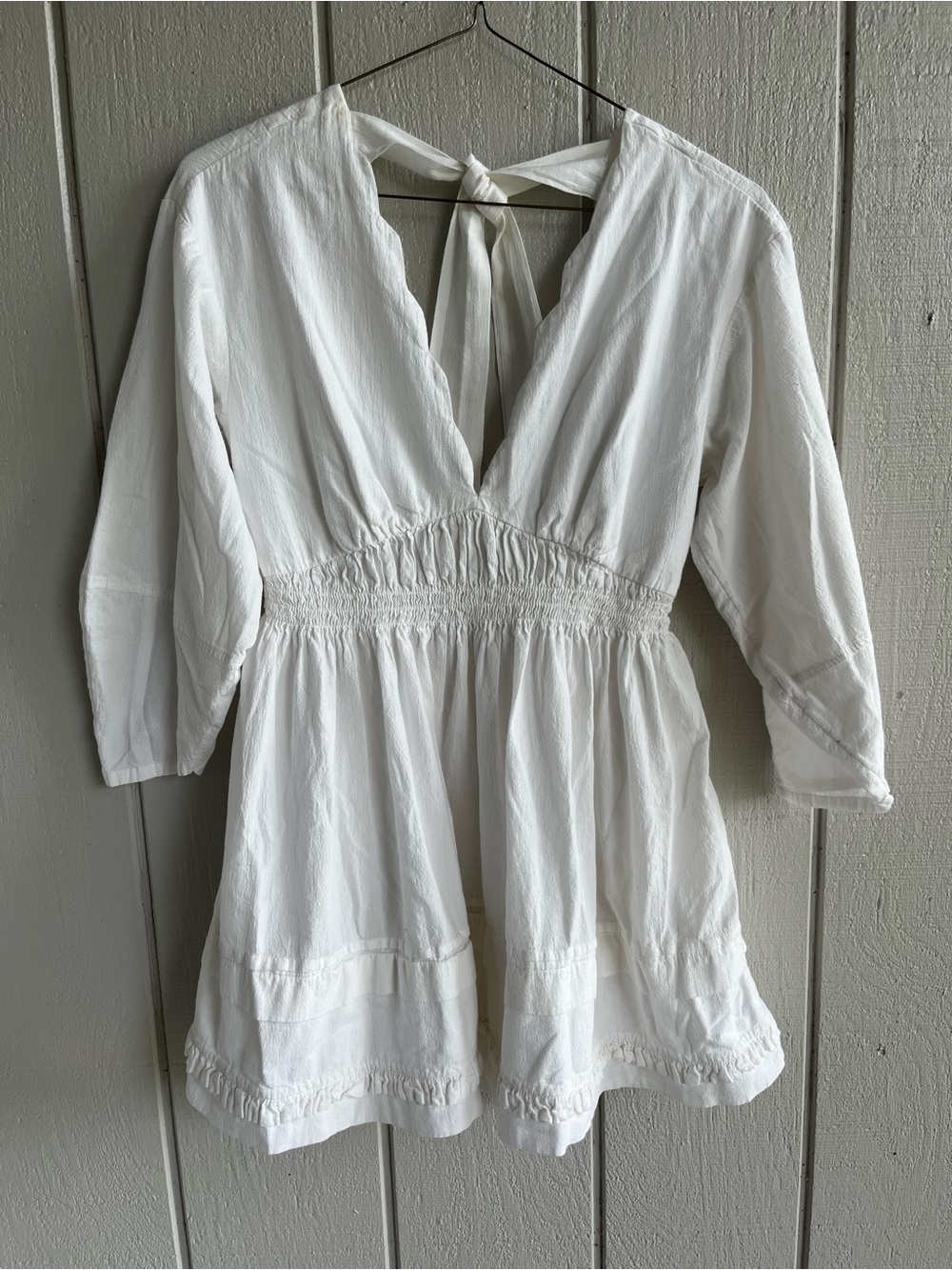 Free People Cotton White Mini Dress Size M